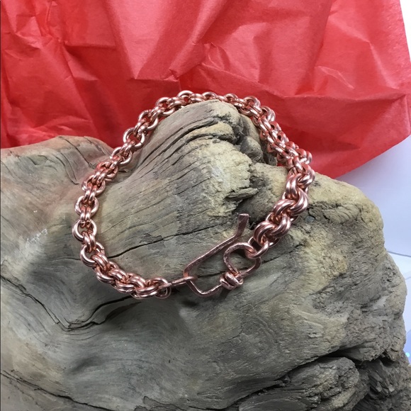 Men’s Chunky Byzantine Style Copper Bracelet - Picture 5 of 8